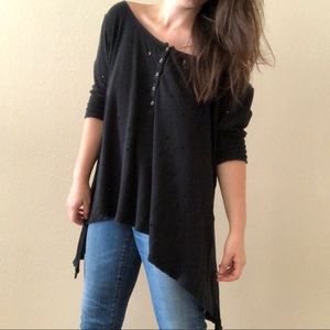 🖤 Distressed Free People Top